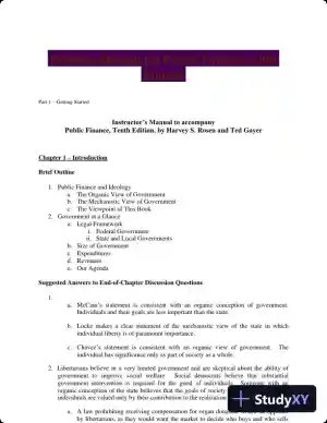 Solution Manual for Public Finance, 10th Edition