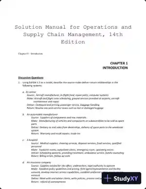 Solution Manual for Operations and Supply Chain Management, 14th Edition