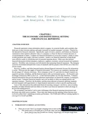 Solution Manual for Financial Reporting and Analysis, 6th Edition