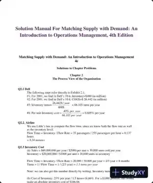 Solution Manual For Matching Supply with Demand: An Introduction to Operations Management, 4th Edition