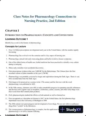 Class Notes for Pharmacology Connections to Nursing Practice, 2nd Edition