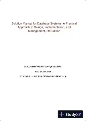 Solution Manual for Database Systems: A Practical Approach to Design, Implementation, and Management, 6th Edition