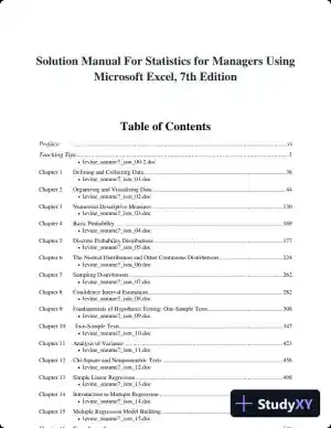 Solution Manual For Statistics for Managers Using Microsoft Excel, 7th Edition