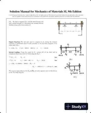 Solution Manual for Mechanics of Materials SI, 9th Edition