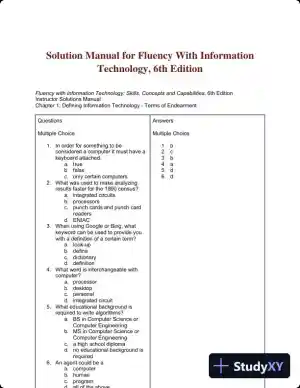 Solution Manual for Fluency With Information Technology, 6th Edition