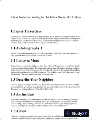 Class Notes for Writing for the Mass Media, 9th Edition