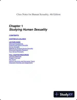 Class Notes for Human Sexuality, 4th Edition