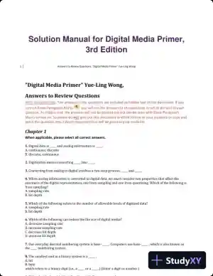 Solution Manual for Digital Media Primer, 3rd Edition