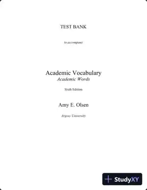 Test Bank for Academic Vocabulary: Academic Words , 6th Edition