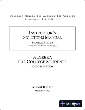Solution Manual for Algebra for College Students, 8th Edition