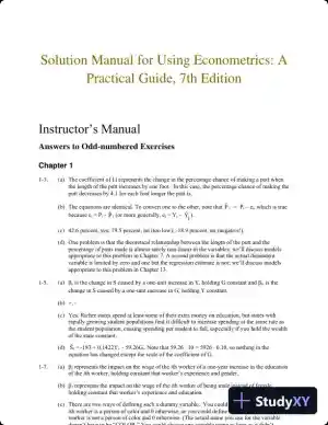 Solution Manual for Using Econometrics: A Practical Guide, 7th Edition