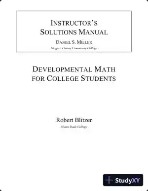 Solution Manual for Developmental Mathematics, 1st Edition