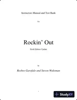 Popular Music in the U.S.A, Updated Edition, 6th Edition Class Notes