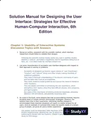 Solution Manual for Designing the User Interface: Strategies for Effective Human-Computer Interaction, 6th Edition