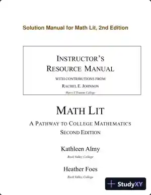 Solution Manual for Math Lit, 2nd Edition