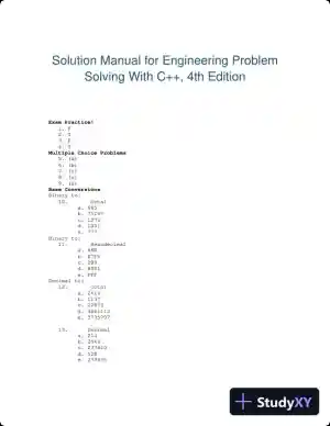 Solution Manual for Engineering Problem Solving With C++, 4th Edition