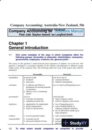 Company Accounting: Australia-New Zealand, 5th Edition Solution Manual