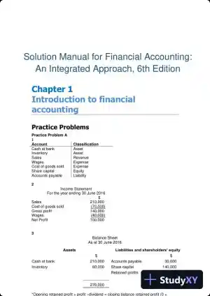 Solution Manual for Financial Accounting: An Integrated Approach, 6th Edition