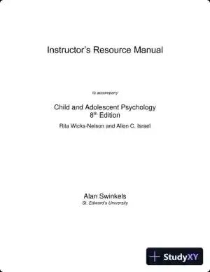 Lecture Notes for Abnormal Child and Adolescent Psychology, 8th Edition