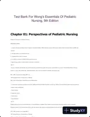 Test Bank For Wong's Essentials Of Pediatric Nursing, 9th Edition