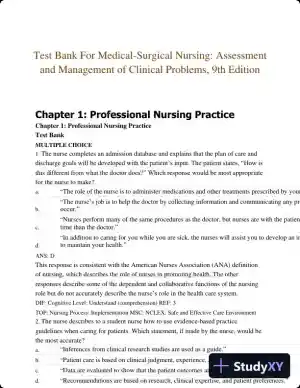 Test Bank For Medical-Surgical Nursing: Assessment and Management of Clinical Problems, 9th Edition