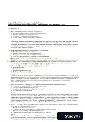 Test Bank for Foundations for Population Health in Community/Public Health Nursing, 6th Edition (Chapters 1-32)