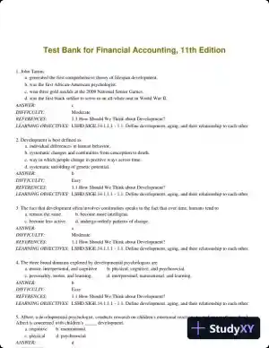 Test Bank for Financial Accounting, 11th Edition