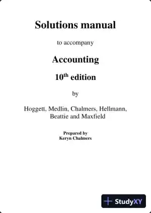 Solution Manual for Accounting, 10th Edition