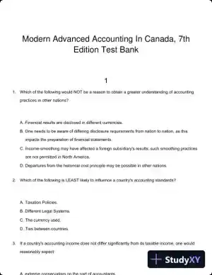 Modern Advanced Accounting In Canada, 7th Edition Test Bank