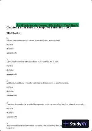 A+ Guide to Hardware, 9th Edition Test Bank