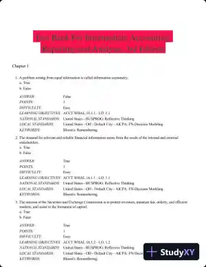 Test Bank For Intermediate Accounting: Reporting and Analysis, 3rd Edition