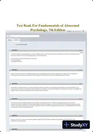 Test Bank For Fundamentals of Abnormal Psychology, 7th Edition