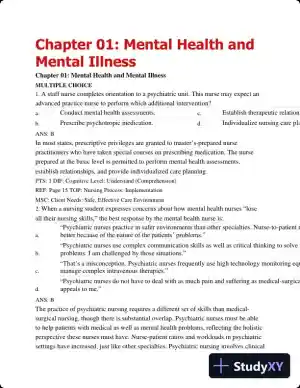 Test Bank For Varcarolis' Foundations Of Psychiatric Mental Health Nursing: A Clinical Approach, 7th Edition