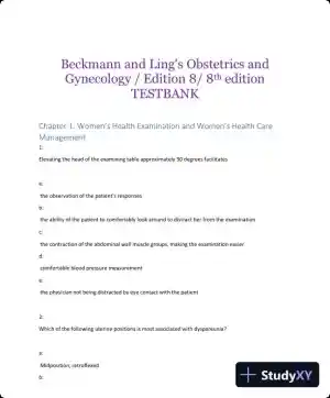 Test Bank For Beckmann and Ling's Obstetrics Gynecology, 8th Edition