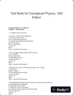 Test Bank for Conceptual Physics, 12th Edition