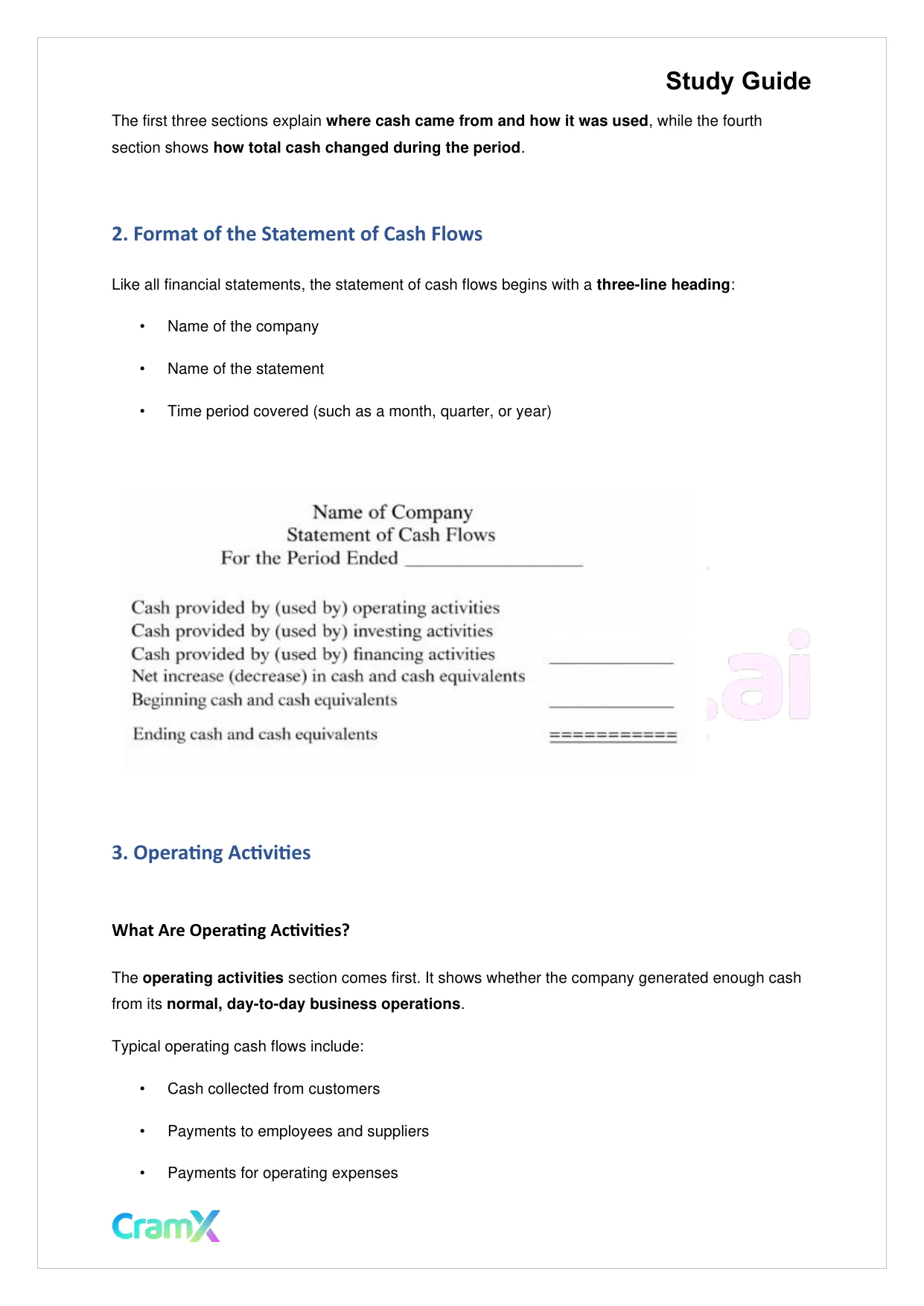 Accounting Principles II – Statement of Cash Flows - Page 2 preview image
