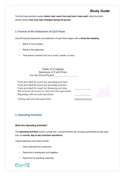 Accounting Principles II – Statement of Cash Flows - Page 2 preview image