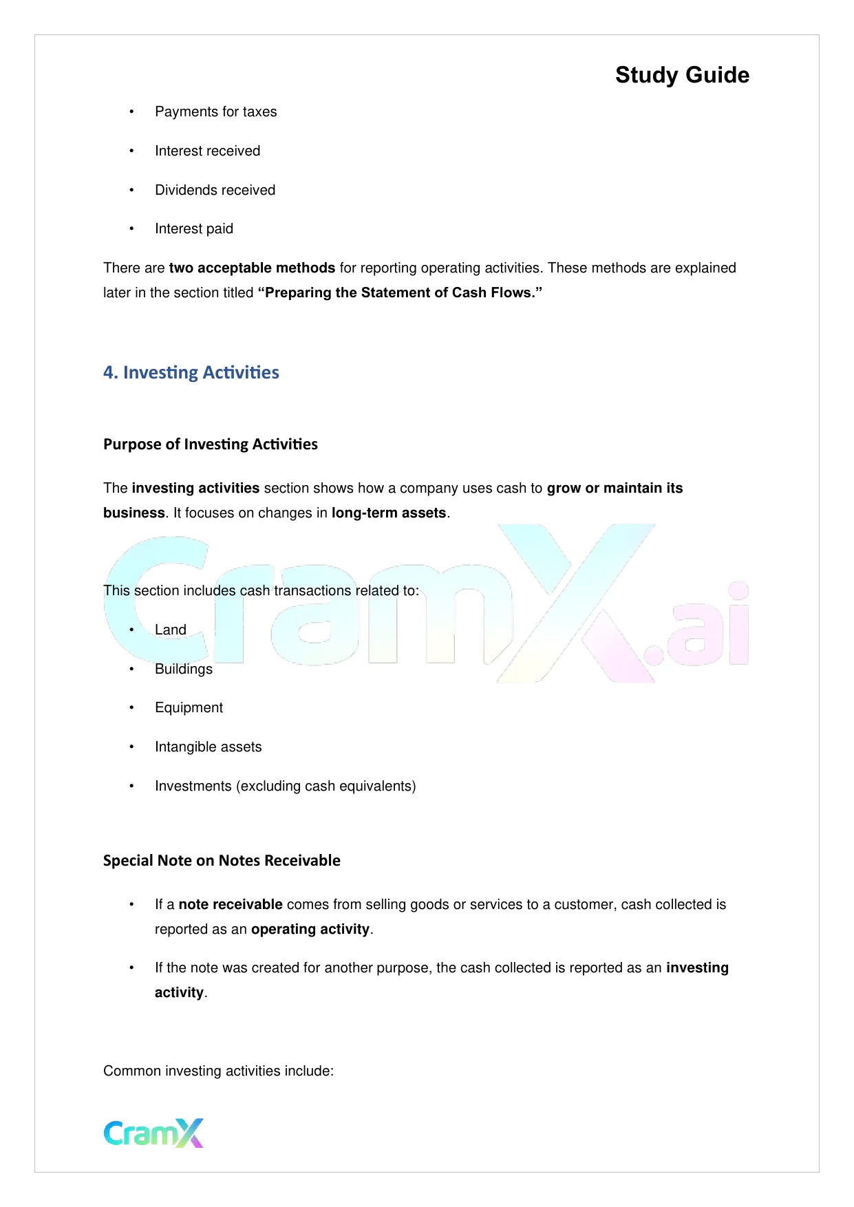 Accounting Principles II – Statement of Cash Flows - Page 3 preview image