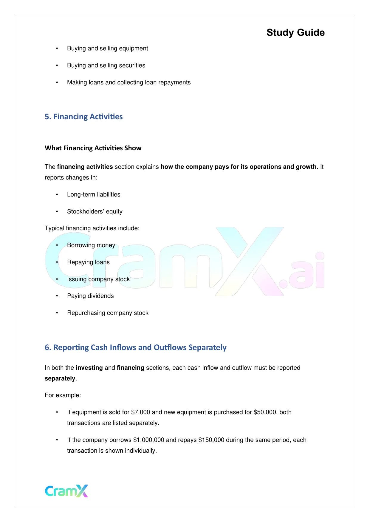 Accounting Principles II – Statement of Cash Flows - Page 4 preview image