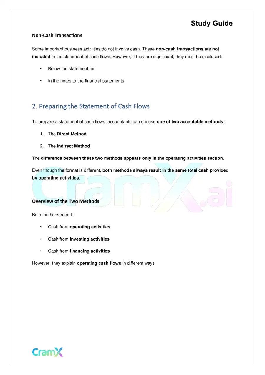 Accounting Principles II – Statement of Cash Flows, page 6