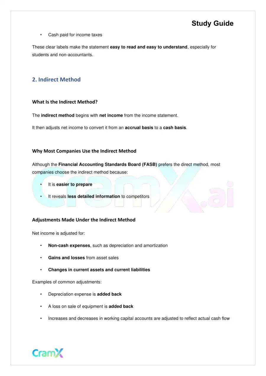 Accounting Principles II – Statement of Cash Flows, page 8