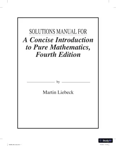 Solution Manual for Concise Introduction To Pure Mathematics, 4th Edition - Page 1 preview image