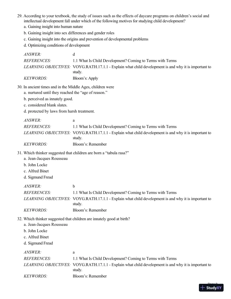 Test Bank For Childhood and Adolescence: Voyages in Development, 6th Edition, page 10
