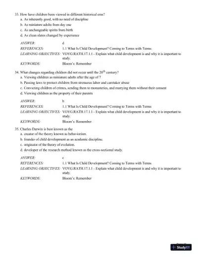 Test Bank For Childhood and Adolescence: Voyages in Development, 6th Edition - Page 11 preview image