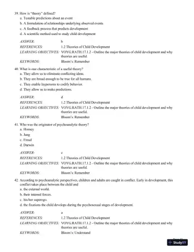 Test Bank For Childhood and Adolescence: Voyages in Development, 6th Edition - Page 13 preview image