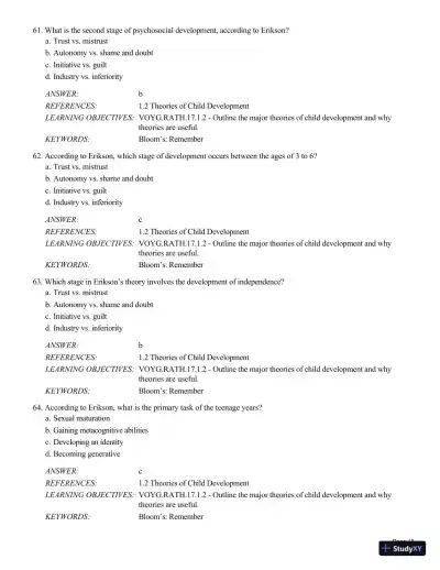 Test Bank For Childhood and Adolescence: Voyages in Development, 6th Edition - Page 19 preview image