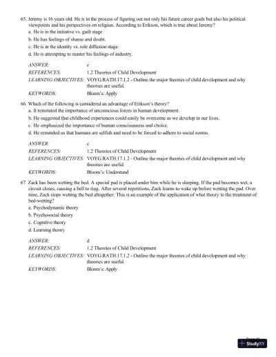 Test Bank For Childhood and Adolescence: Voyages in Development, 6th Edition - Page 20 preview image