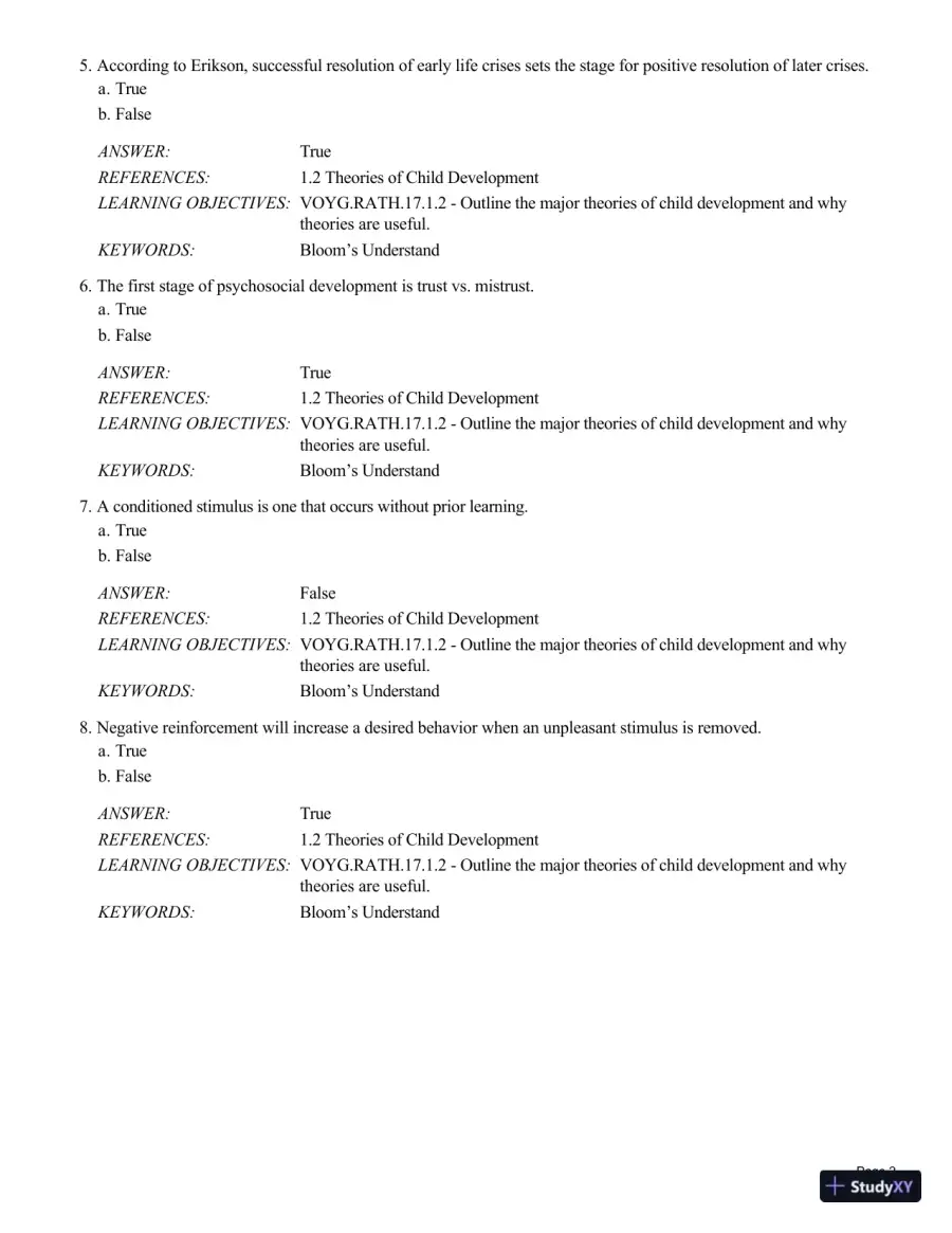 Test Bank For Childhood and Adolescence: Voyages in Development, 6th Edition, page 3