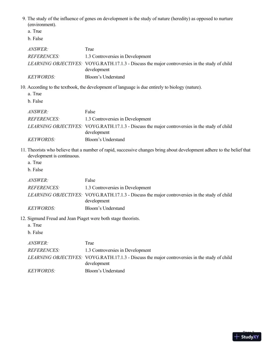 Test Bank For Childhood and Adolescence: Voyages in Development, 6th Edition, page 4