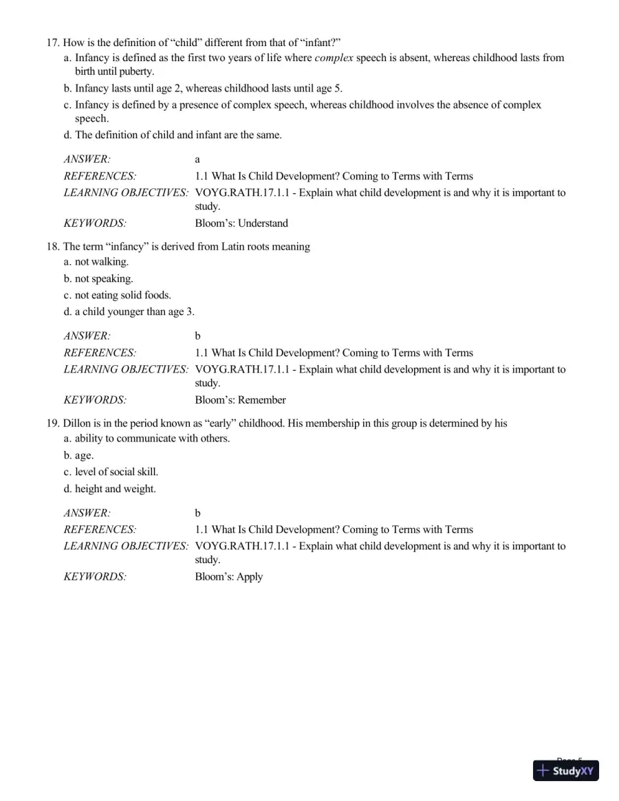 Test Bank For Childhood and Adolescence: Voyages in Development, 6th Edition, page 6